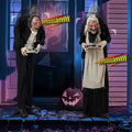 5ft Animated Halloween Waiter Decoration with Screaming Sound & LED Eyes