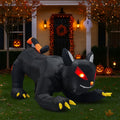 6.5Ft Black Cat Inflatable Halloween Yard Decor with LED Lights - Spooky & Fun