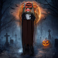 Halloween Animated Ghost with Pumpkin Head - 5.6ft Life-Size Haunted Decoration, Outdoor Animatronic