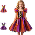 Girls Witch Halloween Dress Tutu Costume for Kids - Orange, 4-5 Years
