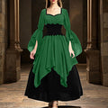 Medieval Fairy Costume d36-Green Fairy Dress L Halloween Renaissance Witch Gown