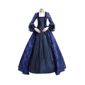 Women's Medieval Regency Gothic Costume Maxi Dress Navy S - Plus Size 18th Century Cosplay