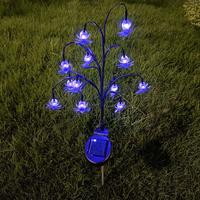 Solar Halloween Tree Lights with Spider and Lantern Decor