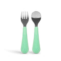 Toddler Utensil Set with Ergonomic Silicone Handles - Sugar Snap Green