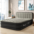 Queen Air Mattress with Built-in Pump and Banded Headboard - Gray - 18 Inch