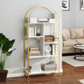 Gold Arched Bookshelf - 5 Tier Modern Bookcase Organizer