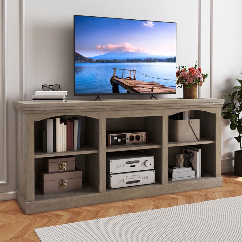 Farmhouse 70" TV Stand for Up to 80" TVs with Storage Cabinets