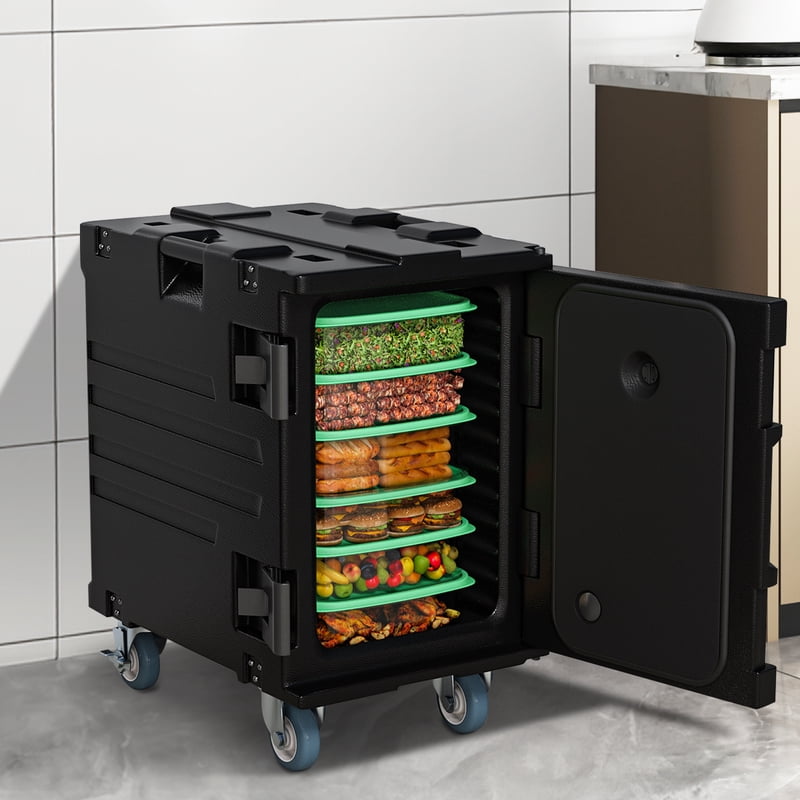 95-Quart Insulated Food Container with Wheels - Black