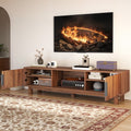 59" Fluted TV Stand - Mid Century Modern Media Console with Storage for TVs up to 65 Inch