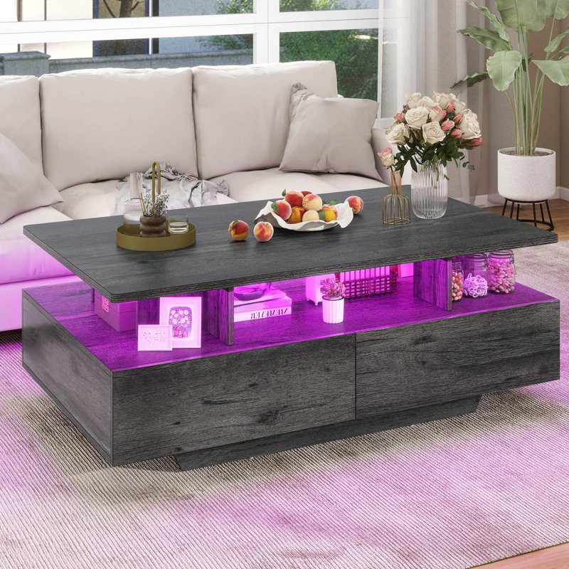 LED Coffee Table with Storage - Modern Design for Living Room