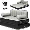 Queen Air Sofa Bed Mattress with Headboard & Pump Gray Style1
