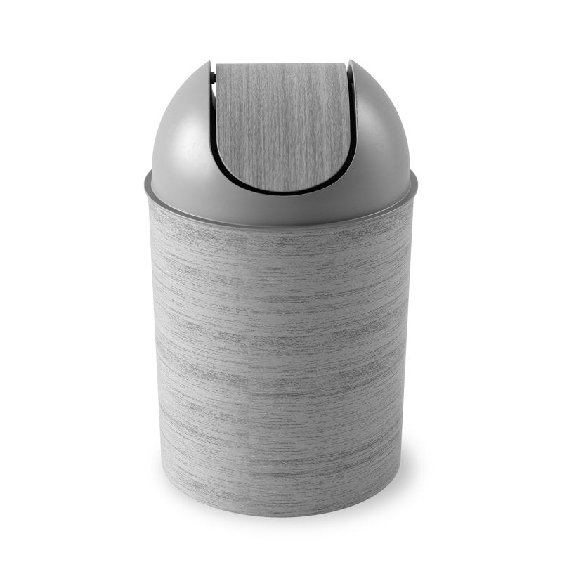 Mezzo 2.5 Gallon Swing Top Trash Can - Graywood Finish