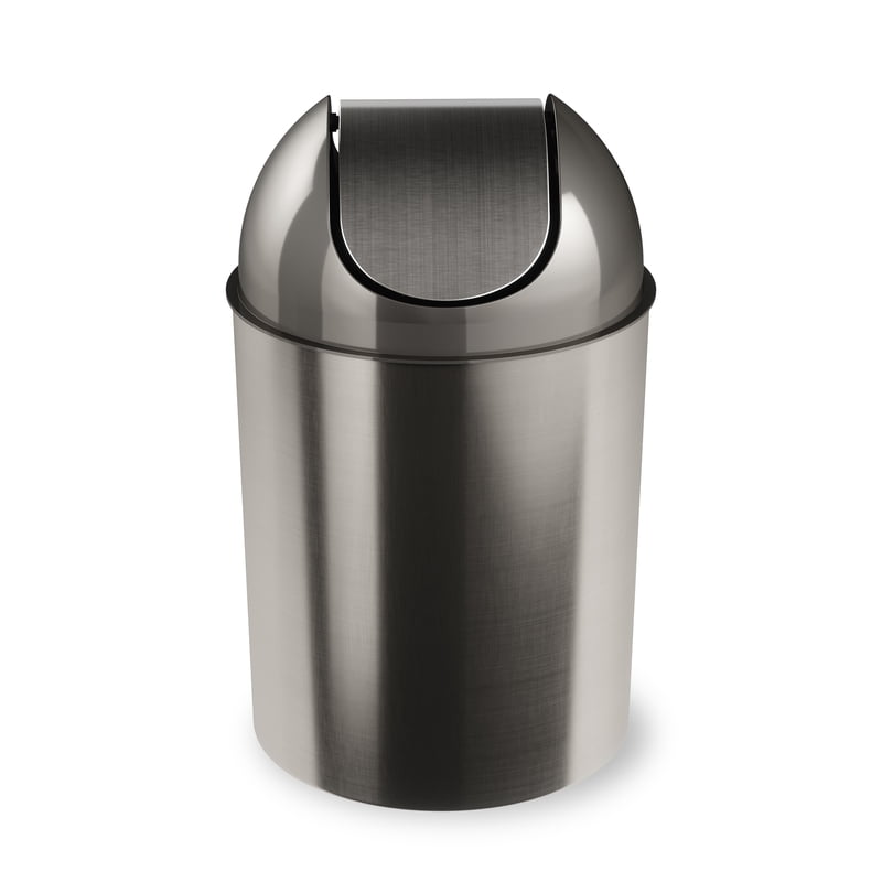 2.5 Gallon Mezzo Plastic Swing Top Bathroom Trash Can - Silver