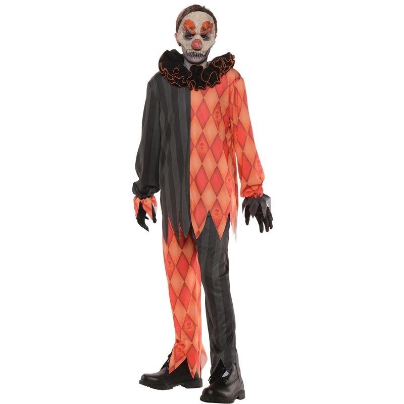 Kids Evil Clown Costume Size 10-12 - Scary Halloween Dress-Up for Boys