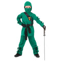 Child Ninja Costume Set - Green Unisex Halloween Costume for Kids - Medium (6-8)