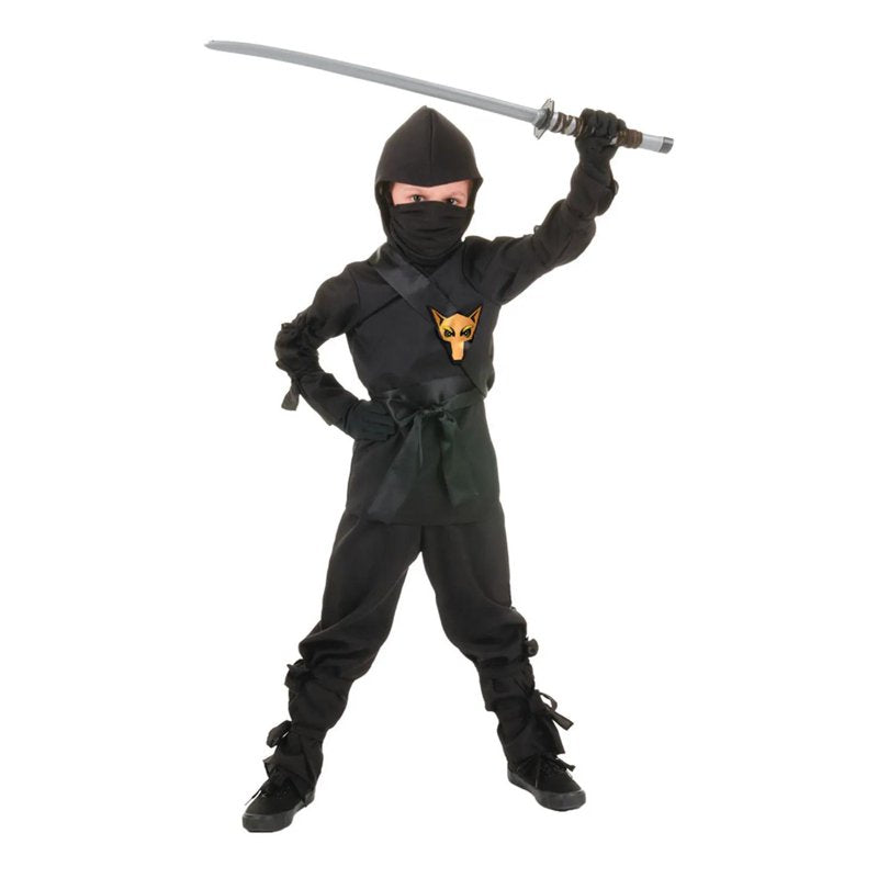 Kids Ninja Costume - Medium Unisex Black Dress Up Costume for Halloween & Parties (Variation of THIS listing: Black, 6-8)