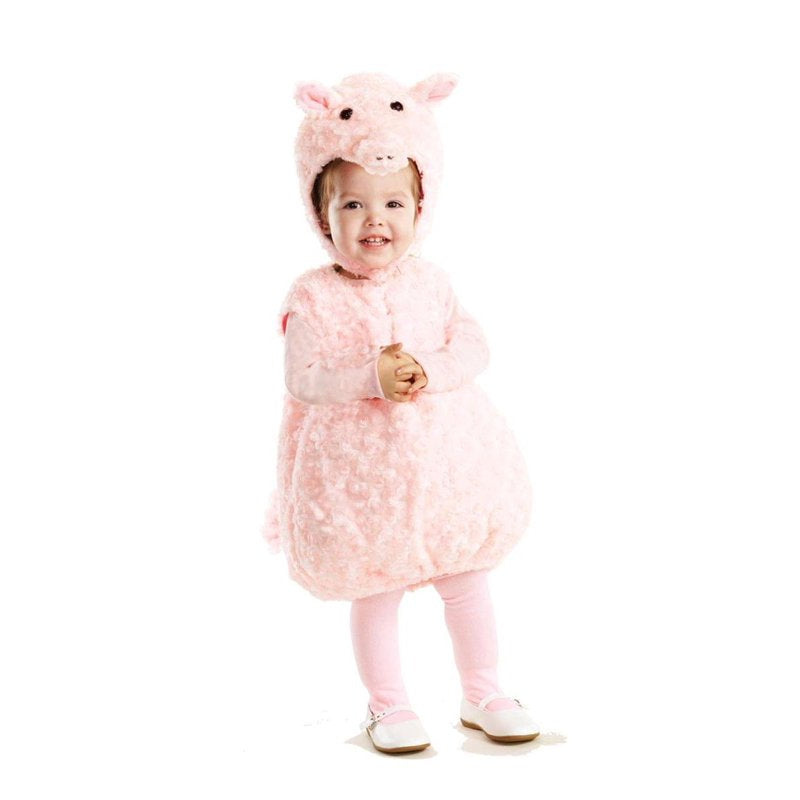 Toddler Piglet Fancy-Dress Costume with Plush Swirl Fur - Variation 2T-4T
