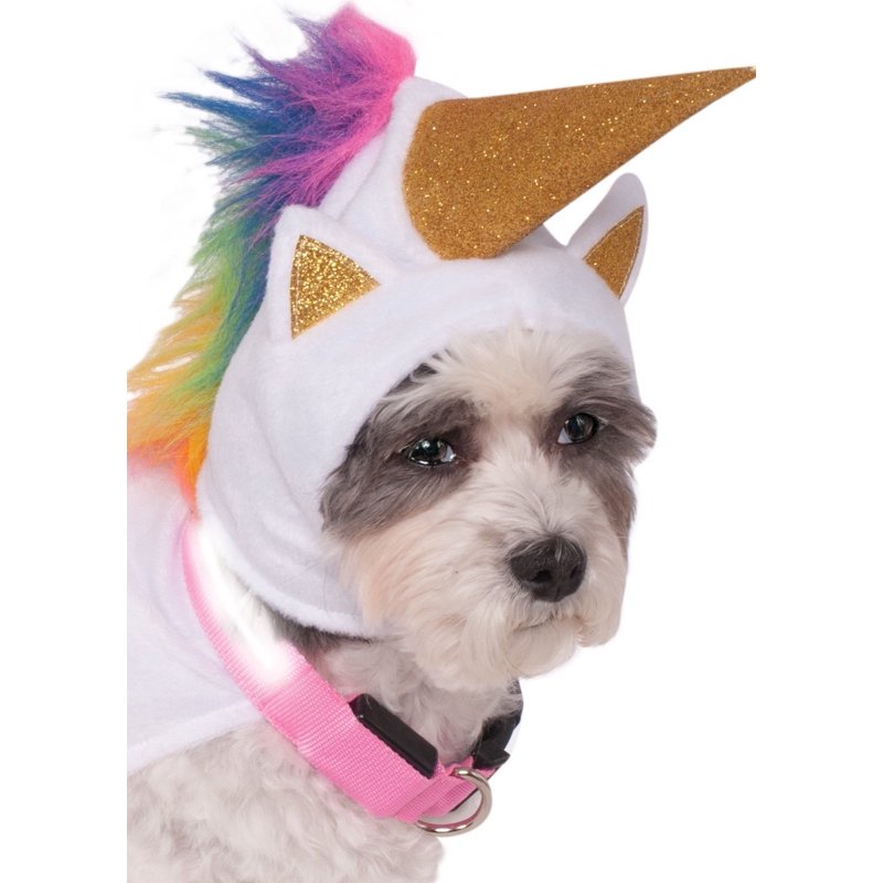 XL Unicorn Dog Costume with Light-Up Collar - Pet Halloween Costume