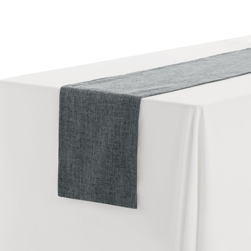 Solid Color Table Runner - Black, 12" x 71" Linen Banner