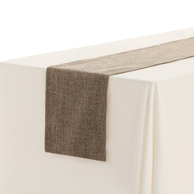 Solid Color Table Runner – Coffee, 12" x 63" Linen Banner