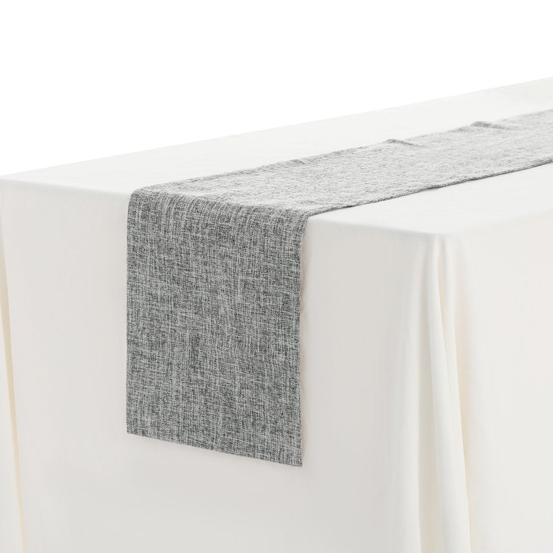 Solid Color Table Runner - Grey 12" x 63" Waterproof Linen