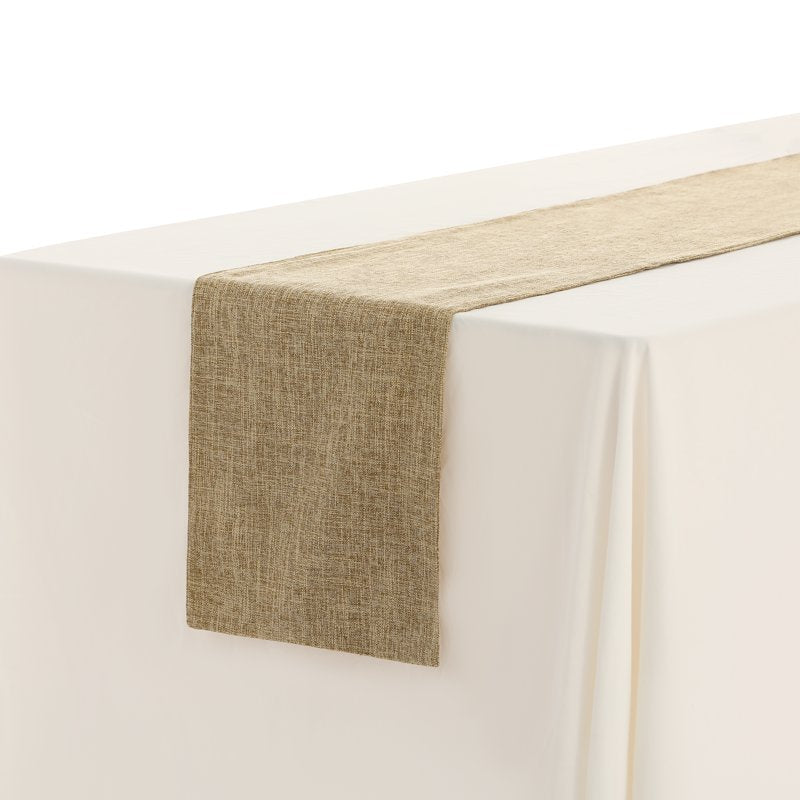 Solid Color Table Runner - Khaki, 12" x 63" Linen Banner