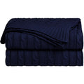Cotton Cable Knit Throw Blanket - Navy Blue, 51" x 59"