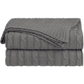 Cotton Cable Knit Throw Blanket 47x71 Inches - Nickel