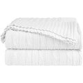Cotton Cable Knit Throw Blanket - White 51 x 59 Inches
