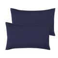 King Size Microfiber Pillowcases Navy Blue 2-Pack - Soft Breathable Fabric