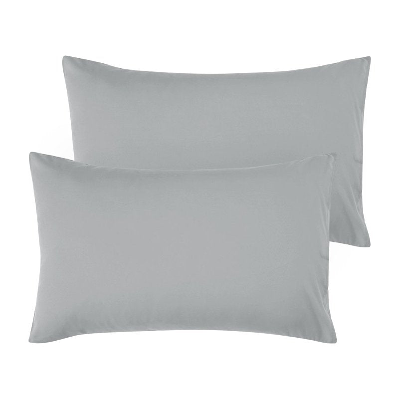 Microfiber Pillowcases 2-Pack - Standard Light Grey Bedding Set