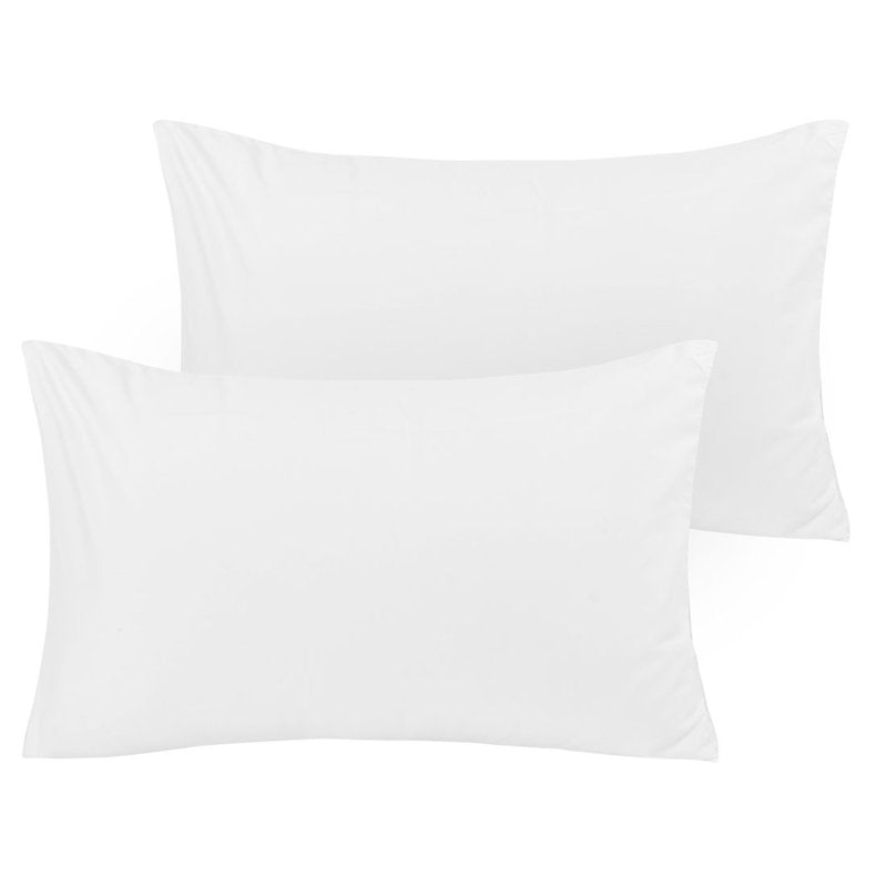 2-Pack Microfiber Pillowcases - Standard Size, White, Breathable & Soft