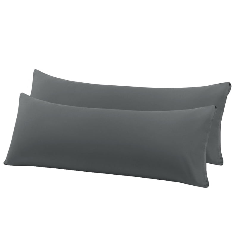 Body Pillow Cover 20x48 Inches Microfiber Grey 2-Piece Set