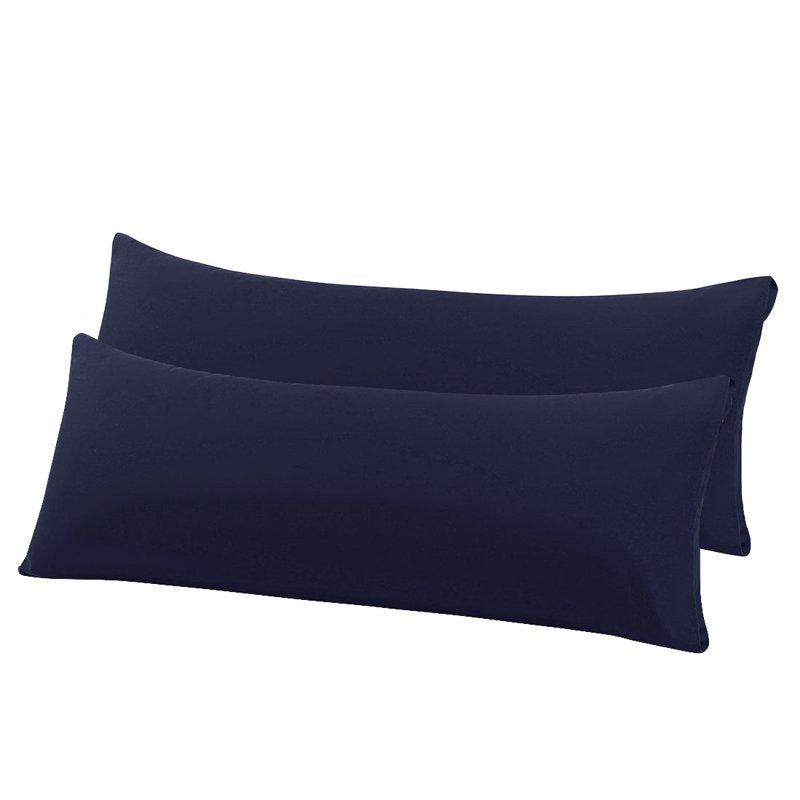 Microfiber Body Pillow Cover 20 x 54 Navy Blue - 2 Piece Set