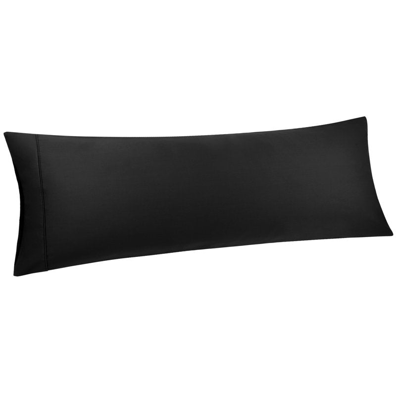 Black Body Pillow Cover 20x55 Zipper Closure Cotton Sleep Pillowcase