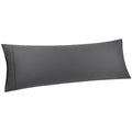 Dark Gray Cotton Body Pillow Cover with Zipper Closure 20x55 Inches