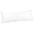 White Cotton Body Pillow Cover 20x55 Zipper Closure - Soft & Breathable