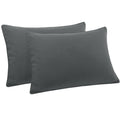 Queen Brushed Microfiber Pillowcases Dark Gray 2-Pack Zipper Closure