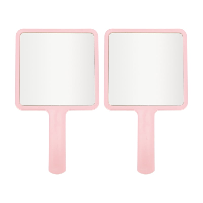 2pc Square Handheld Makeup Mirror Set - Portable Personal Grooming Tool