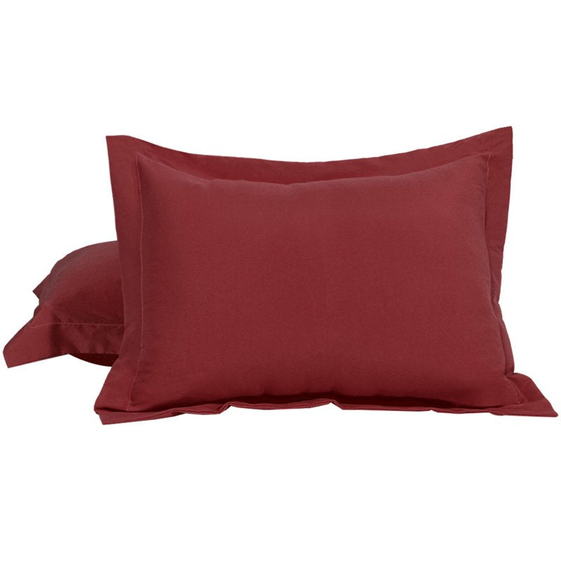 Queen Pillow Shams 2-Pack 1800 Microfiber 20x30 Inches - Red Variation