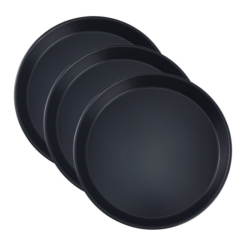 Round Cake Pans Set of 3 - 10.2 in Black Nonstick Baking Sheets