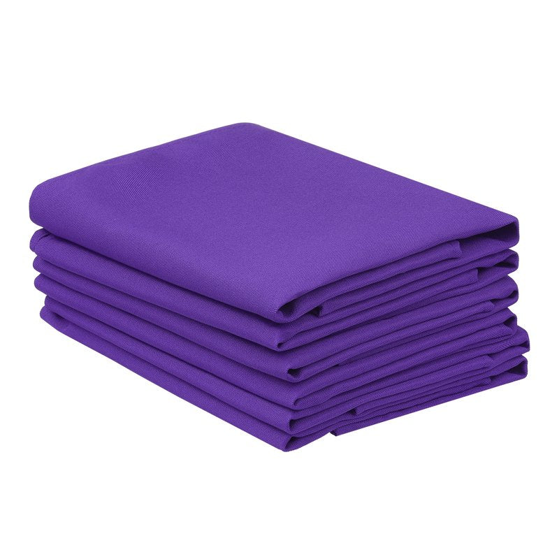 6 Pack Dark Purple Polyester Cocktail Napkins - 18x18 Inch