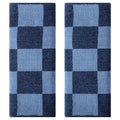Blue Checkered Hand Towel Set - 14x28 Inches, 2 Pieces, Quick Dry Cotton, Unique Bargains Variation 2