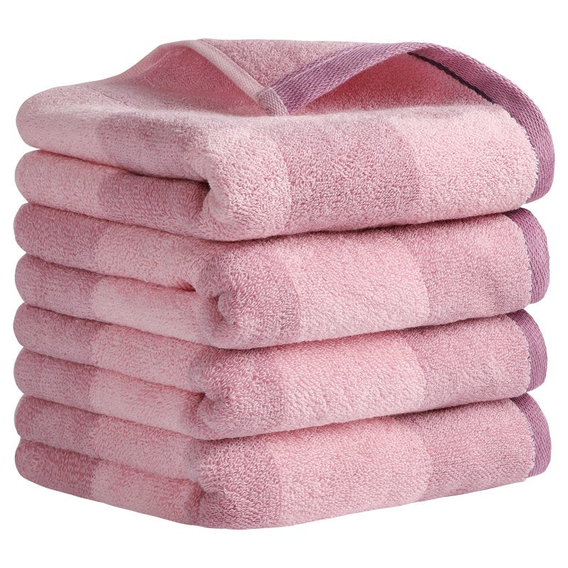 Purple Checkered Hand Towel Set - 14x28 Inches, 4 Pieces Bathroom Decor
