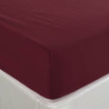 Queen Microfiber Fitted Bed Sheet Burgundy - Soft & Breathable Bedding