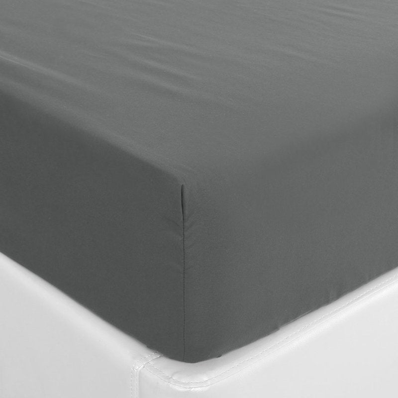 Queen Brushed Microfiber Fitted Sheet Bed Cover - Dark Gray
