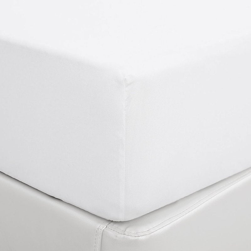 King Size Brushed Microfiber Fitted Sheet Bed Cover White - Durable & Soft