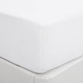 King Size Brushed Microfiber Fitted Sheet Bed Cover White - Durable & Soft