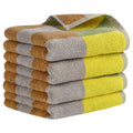 Checkered Cotton Hand Towels Set - Yellow Green 4-Piece Bathroom & Kitchen