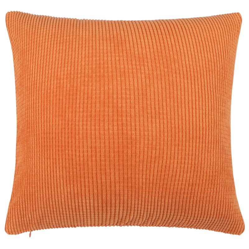 Orange Corduroy Decorative Throw Pillow Cover 26x26 Inches - Textured Fabric